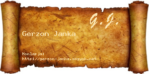 Gerzon Janka névjegykártya